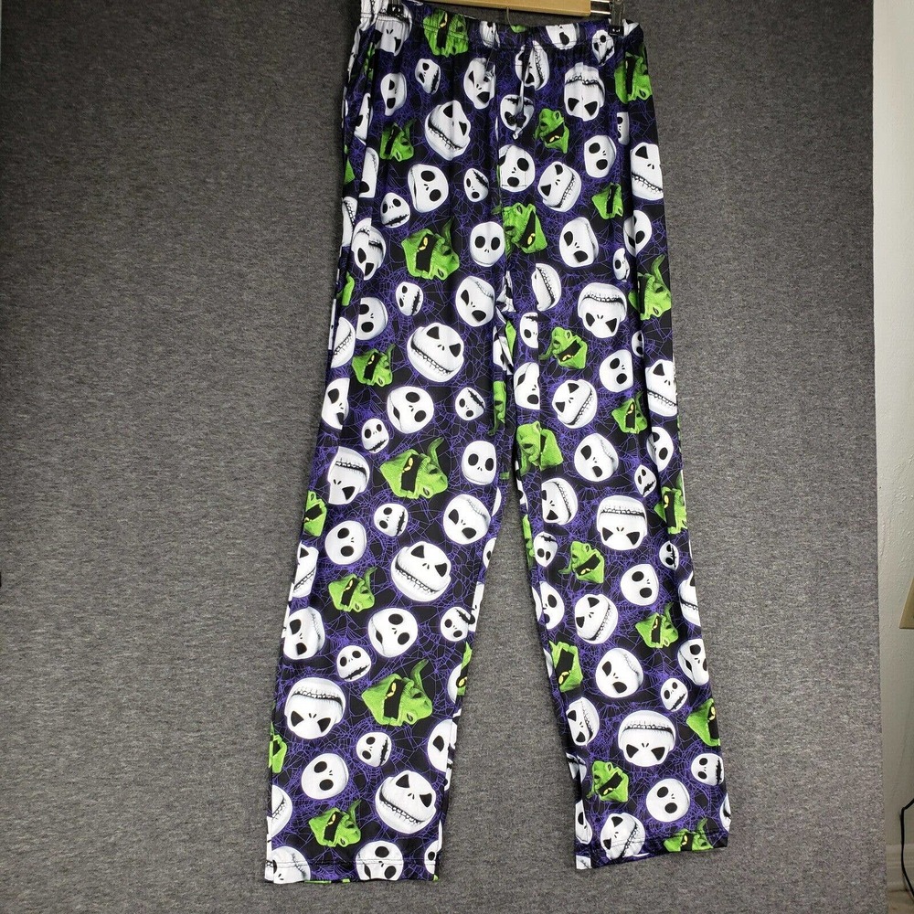 Disney The Nightmare Before Christmas Pajama Pants Mens XL Black Green Sleepwear